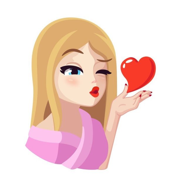 Стикер воздушный поцелуй