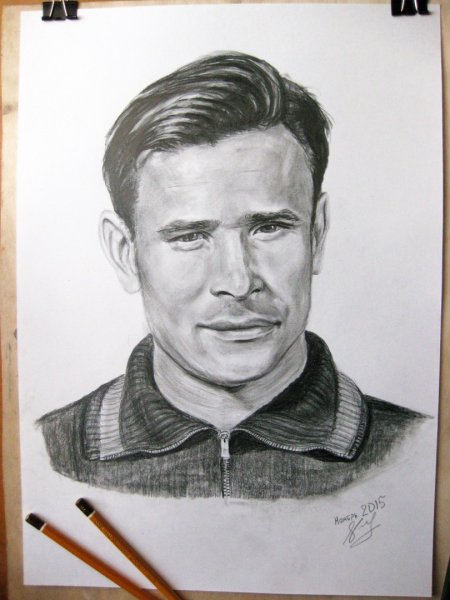 Лев Яшин рисунок