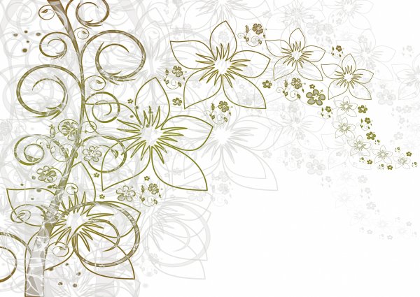 Цветочный узор на белом фоне