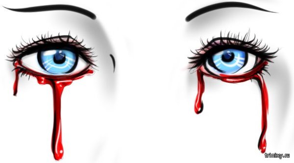 Кровавый глаз без фона