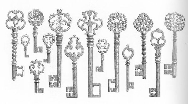 Чертеж старинного ключа