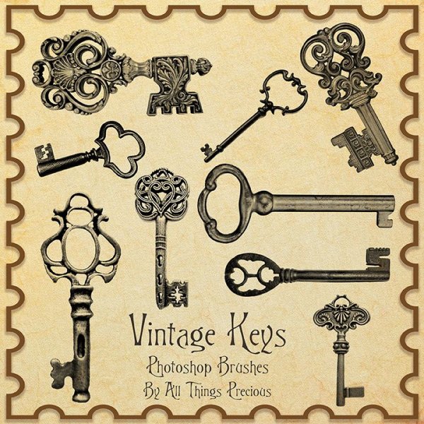 Ключ эскиз винтажную