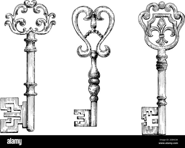 Эскиз замок и ключ