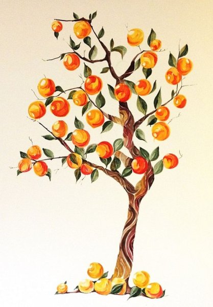 Апельсиновое дерево роспись