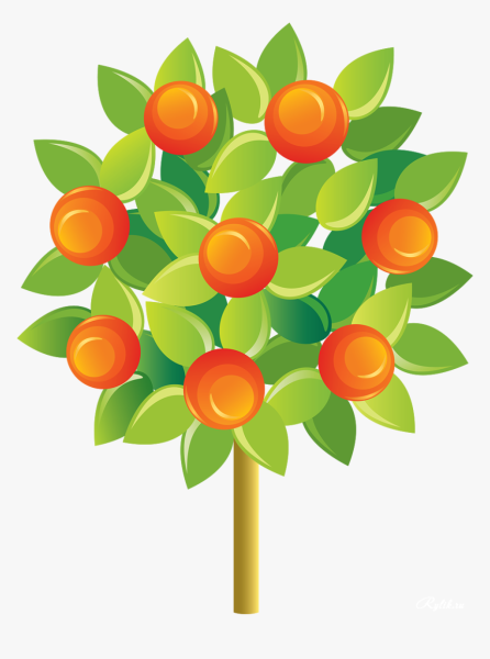 Мультяшное апельсиновое дерево