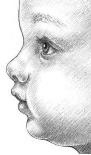 Лицо в профиль карандашом