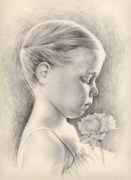 Портрет девочки в профиль