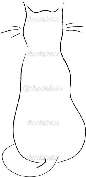 Кот со спины рисунок