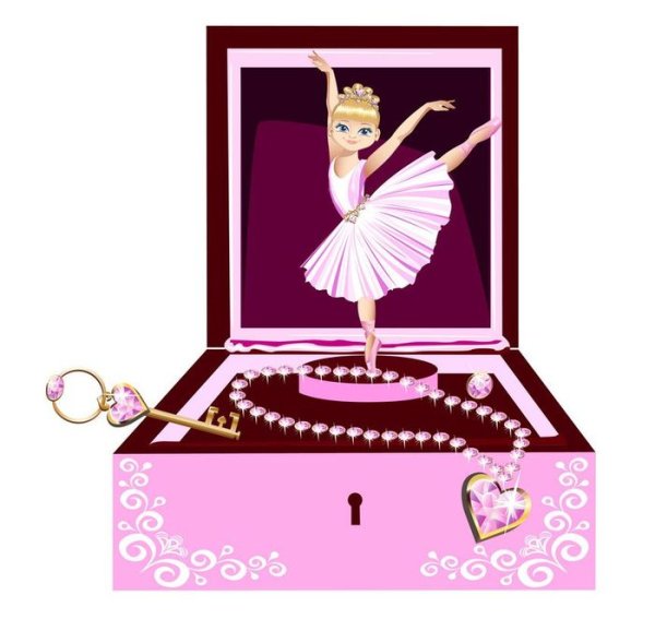 Музыкальная шкатулка с балериной раскраска