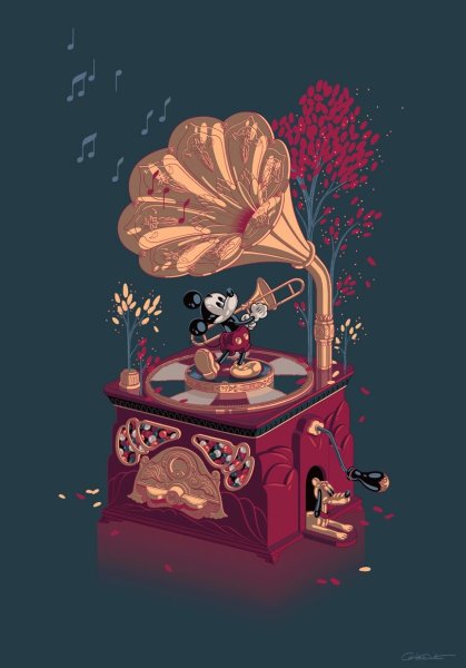 Черная старинная музыкальная шкатулка