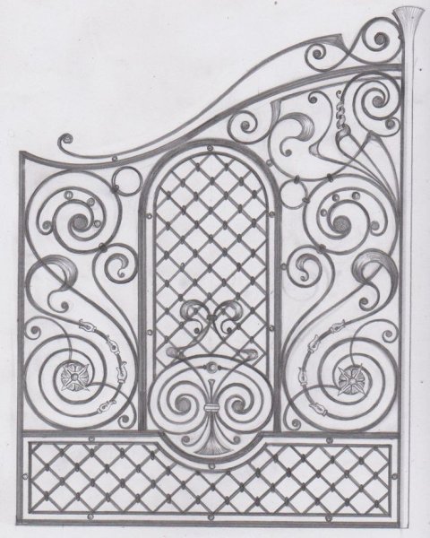 Эскизы кованых ворот и заборов
