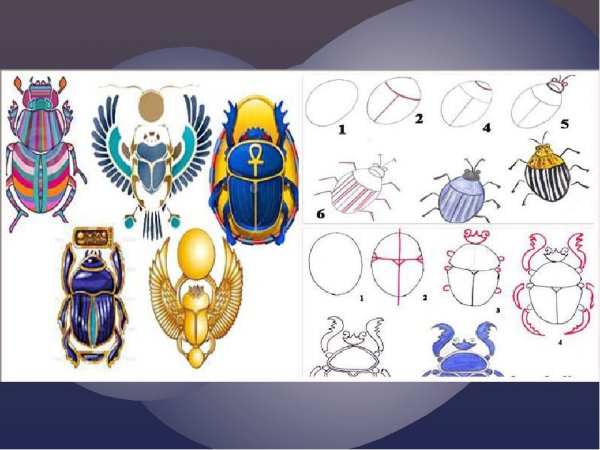 Жук скарабей рисунок древнего Египта