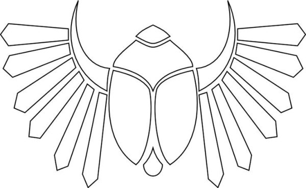 Скарабей символ древнего Египта раскраска