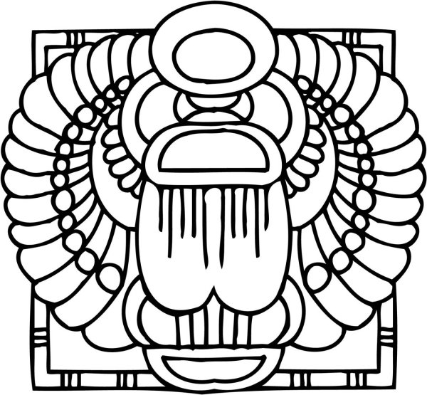 Орнамент древнего Египта Жук скарабей