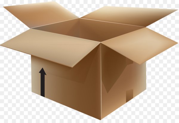 Открытая картонная коробка