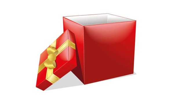 Открытая коробка с подарком