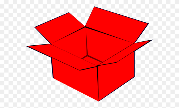 Красная коробка на прозрачном фоне