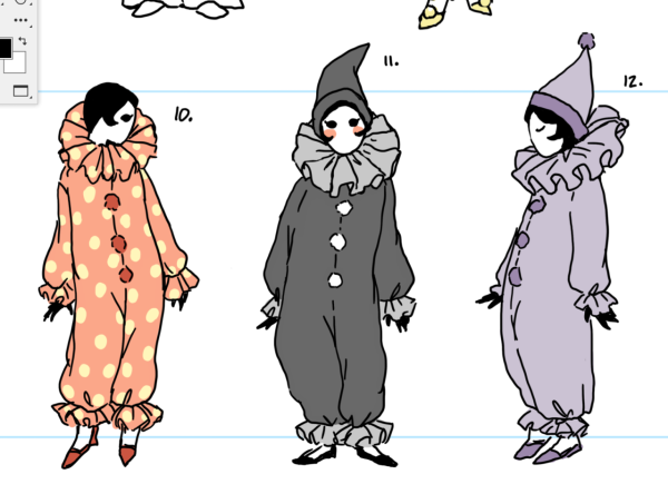 Маска Пьеро из Буратино раскраска