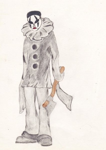 Пьеро рисунок карандашом