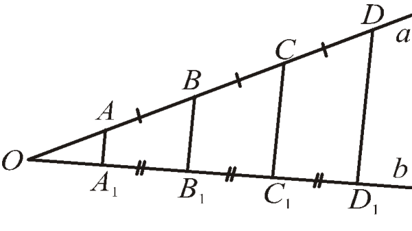 Теорема Фалеса чертеж