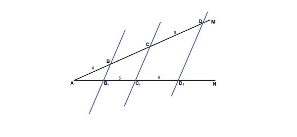 Теорема Фалеса средняя линия треугольника
