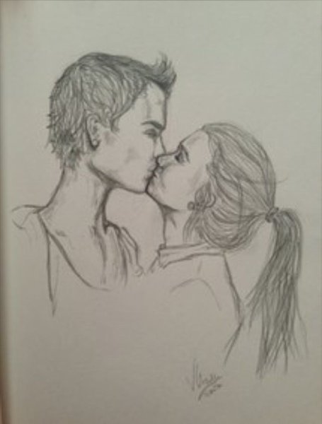 Рисунок девушки и парн