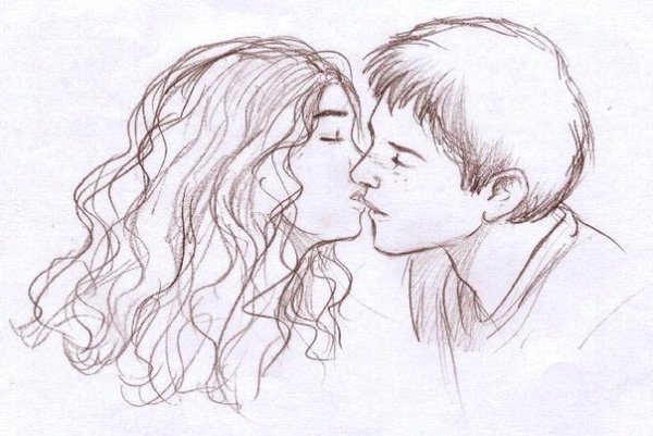 Рисунок первого поцелуя