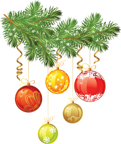 Еловая веточка с игрушками