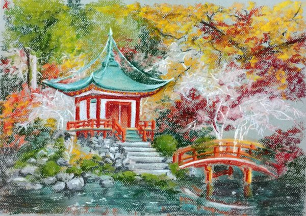 Японский сад для рисования