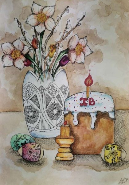 Декоративный Пасхальный натюрморт