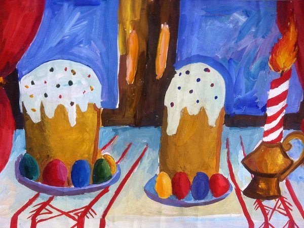 Натюрморт к Пасхе для детей