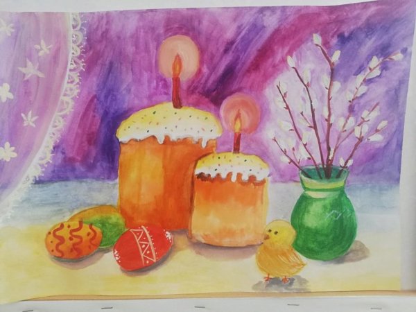 Рисование в подготовительной группе Пасхальный натюрморт