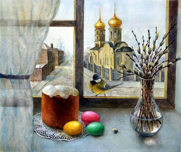 Художник Андрияки Пасхальный натюрморт