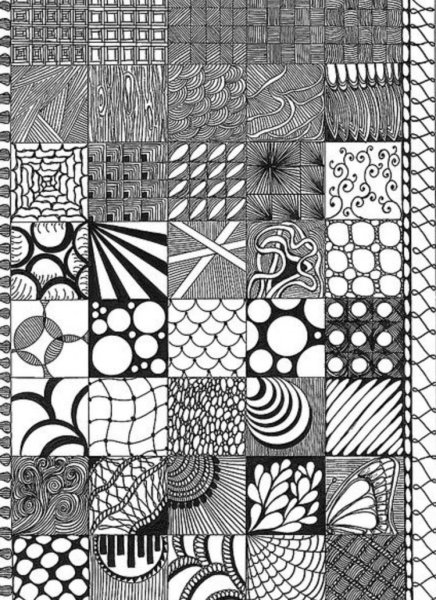 Зентангл геометрические узоры