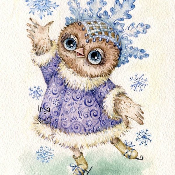 Совушки на ветке новогодние