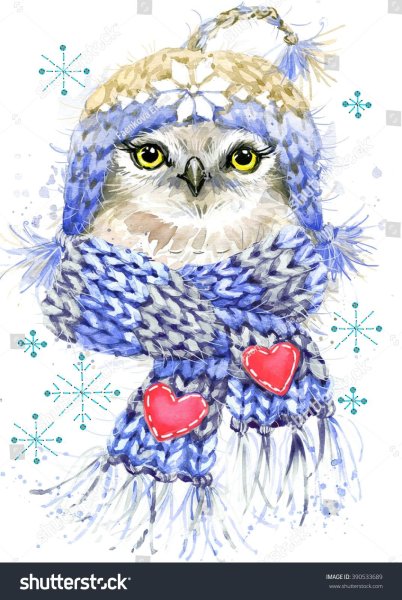 Новогодняя открытка с совой