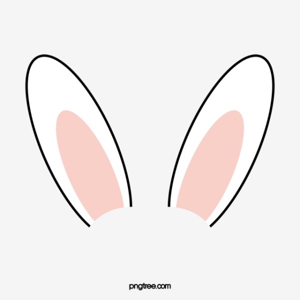Уши кролика трафарет