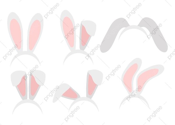 Кроличьи ушки на белом фоне