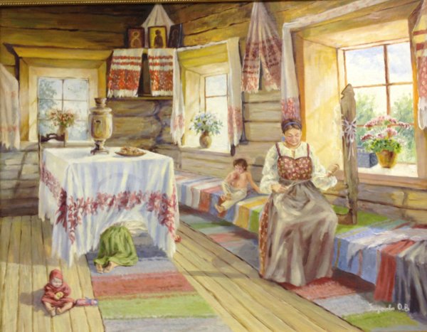 В.М.Максимов - Крестьянская изба 1869