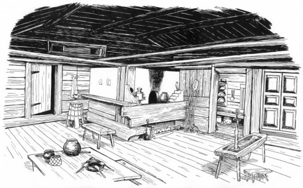 Утварь русской избы рисунок