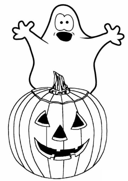 Раскраски Хэллоуин призраки