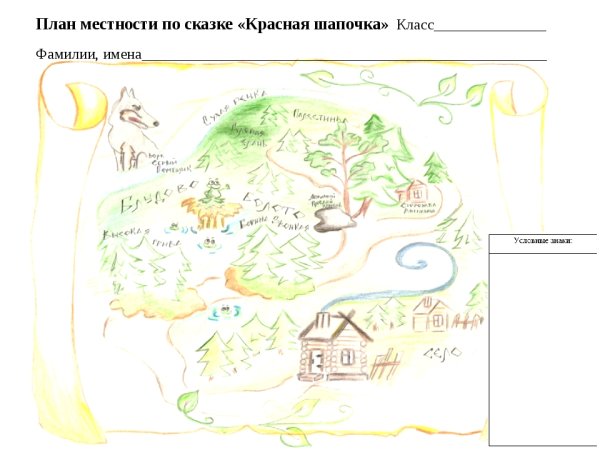 План местности сказки красная шапочка