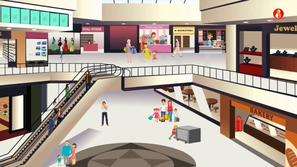 Нарисовать торговый центр