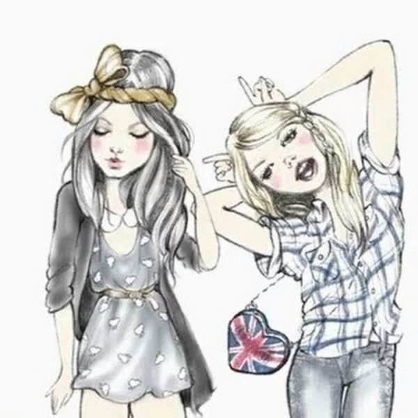 Рисунки карандашом подруги