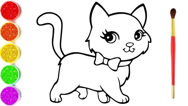 Кошки и собаки. Раскраска