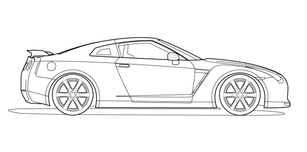 Nissan GTR r35 раскраска
