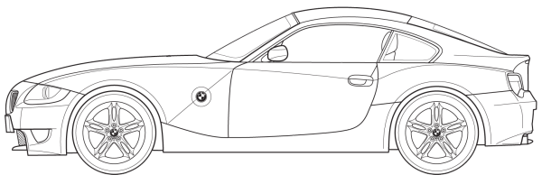 Как нарисовать БМВ вид сбоку