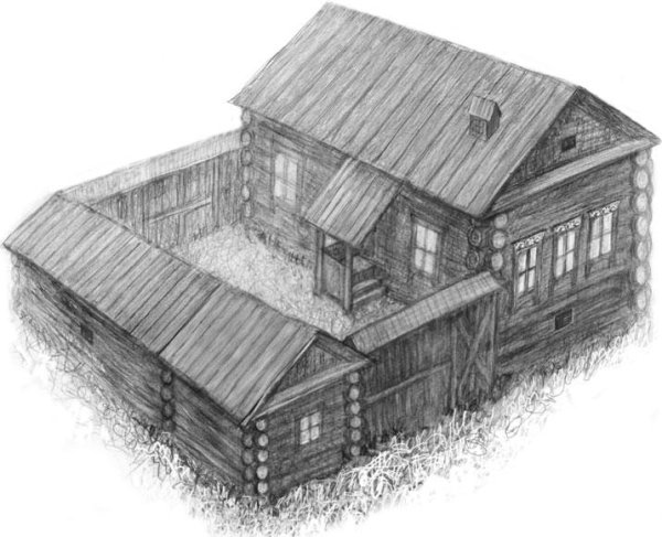 План Крестьянская усадьба 19 века