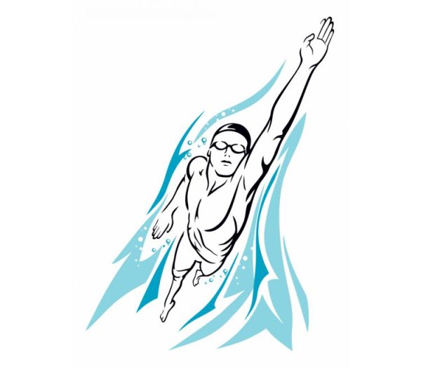 Пловец рисунок