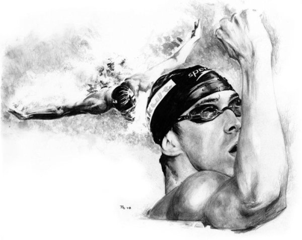 Пловец иллюстрация